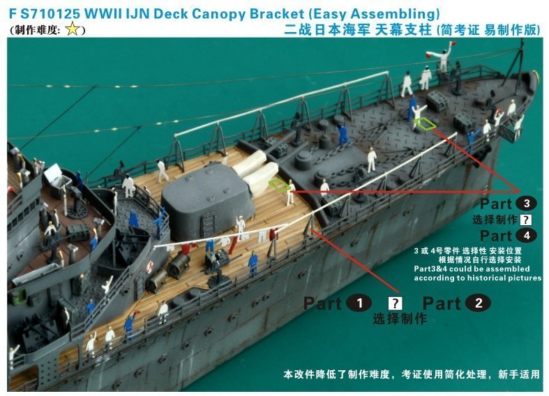 Five Star 710125 1/700 WWII IJN Deck Canopy Bracket (Easy Assembling Version)