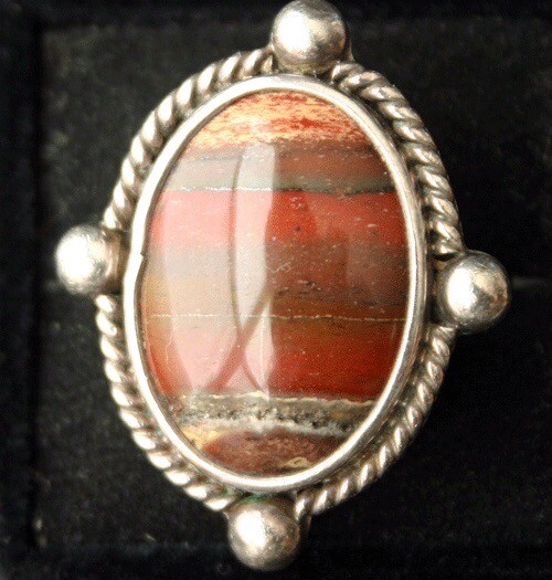 Sterling Hand Crafted Picture Jasper Ring