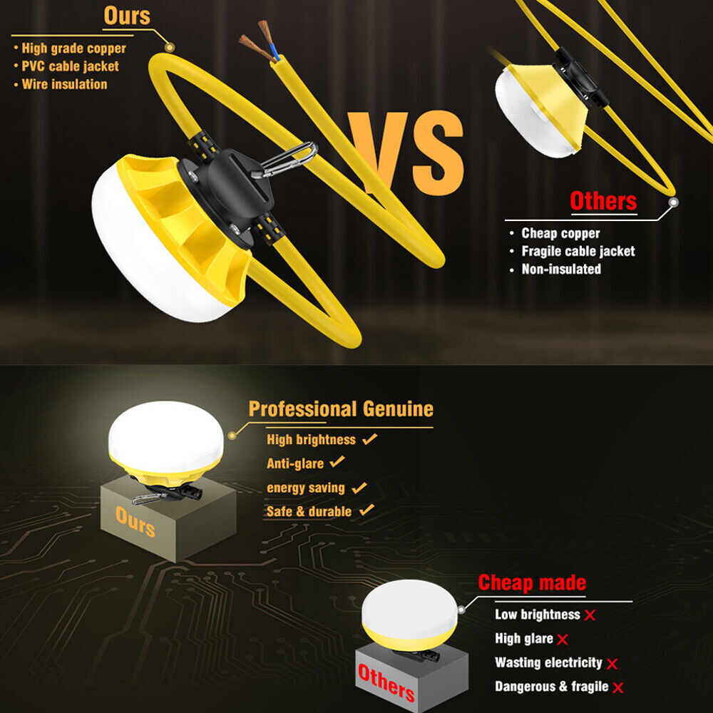 50FT Construction String Lights LED Industrial Grade Best Bright Work Light US