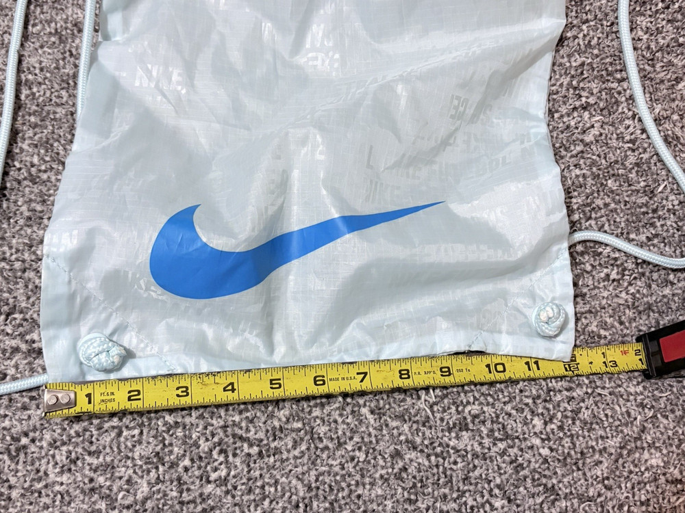 NIKE Drawstring Cleat Shoe Backpack Bag Pastel Blue White Straps