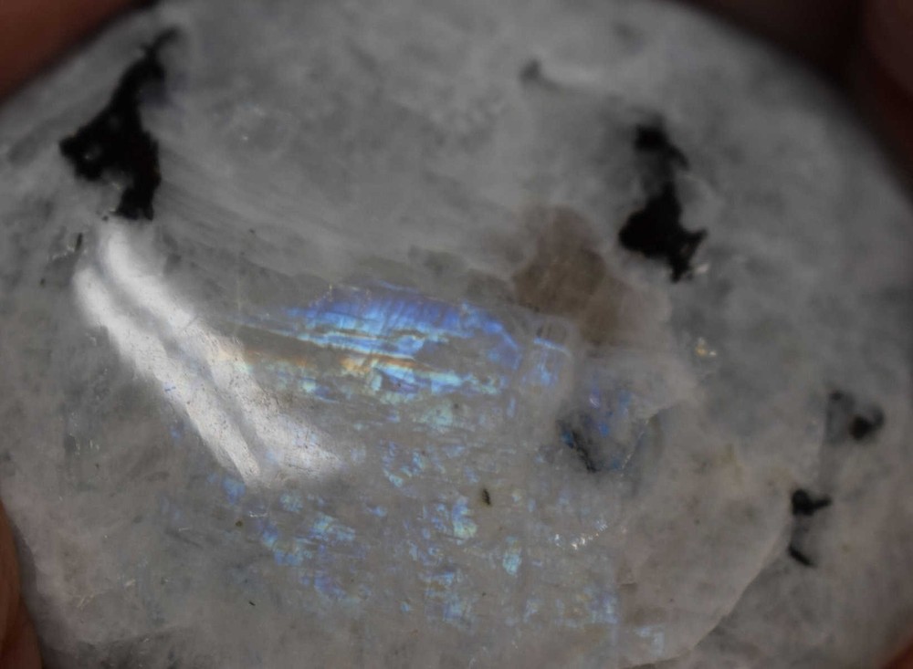 Rainbow Moonstone Palm Stone #12