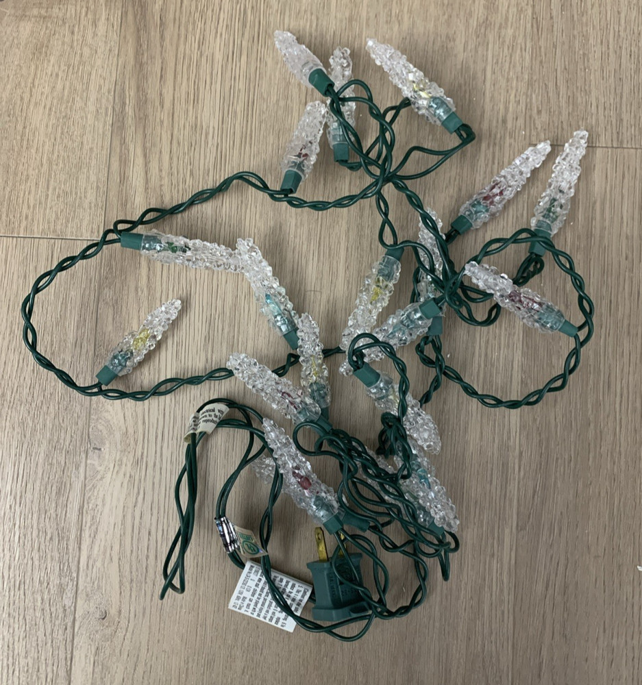 Light String HOLIDAY TIME ROCKY ICICLE Christmas Decorations 20 Multicolor