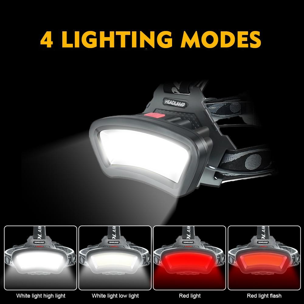 2X Waterproof Headlamp USB Rechargeable LED Head Torch Lamp Flashlight Camping