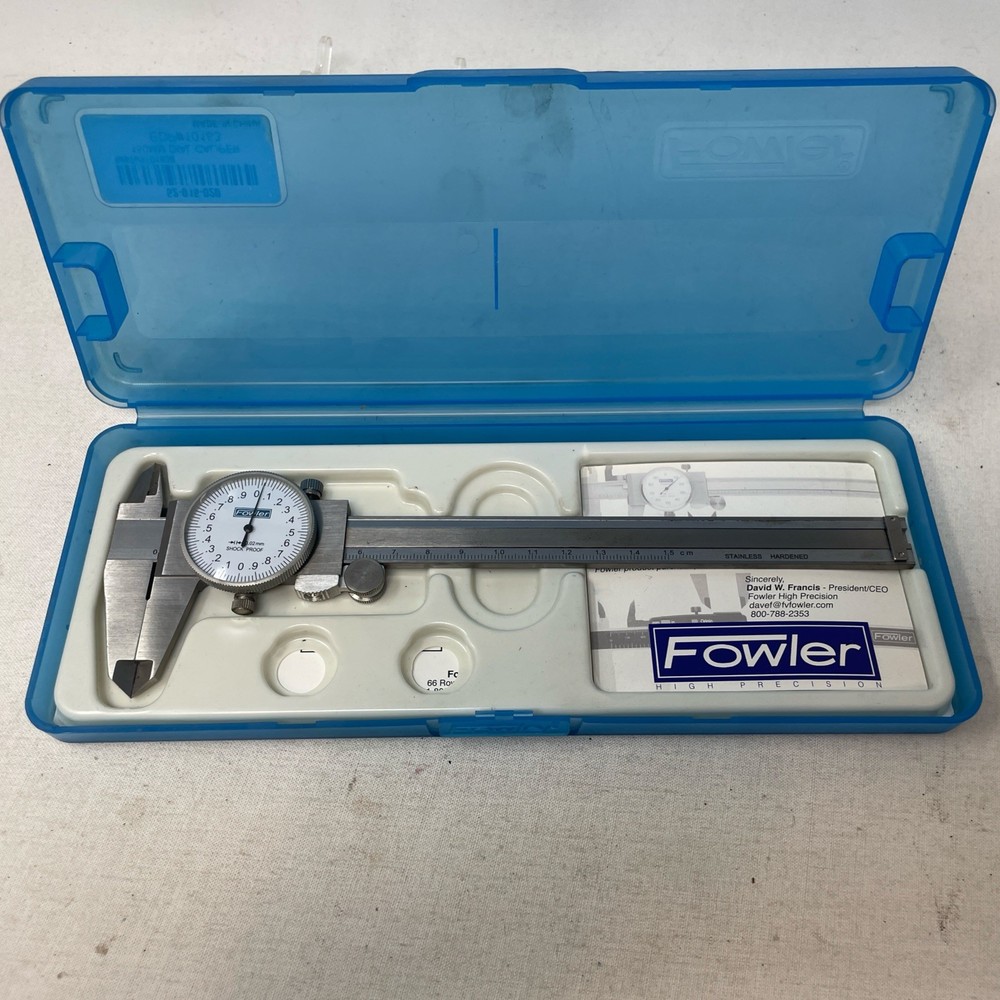 Fowler 52-015-020 150 MM Dial Caliper, 9”. Range .001"