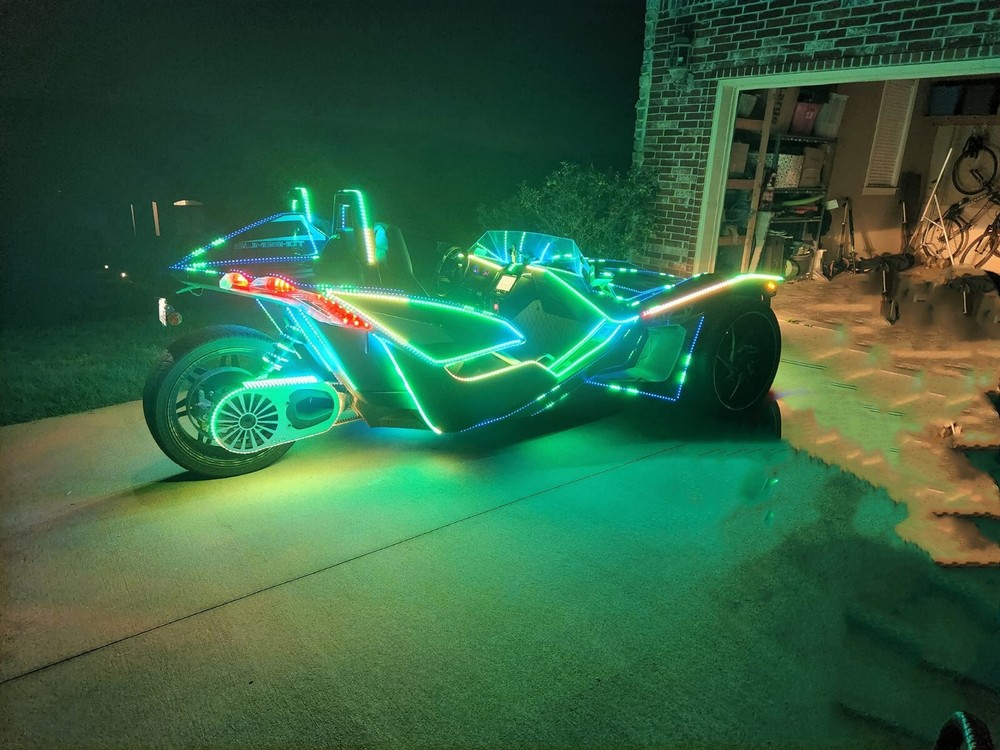 Triple Double Single Row WHITE + RGB + CHASING Light Strips Slingshot SET