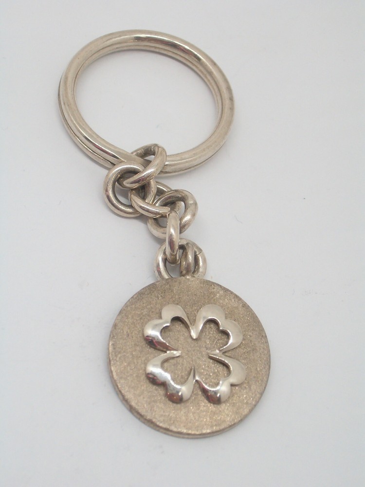 925 Silver Lucky Clover Keychain