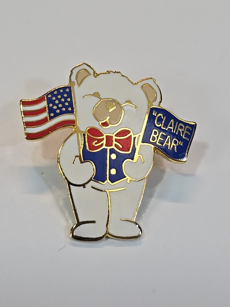 Claire Bear Patriotic Teddy Bear Lapel Pin