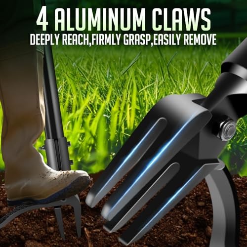 Weed-Puller-Tool-with-Long-Handle, 63" Adjustable Stand Up Weeding Tool with