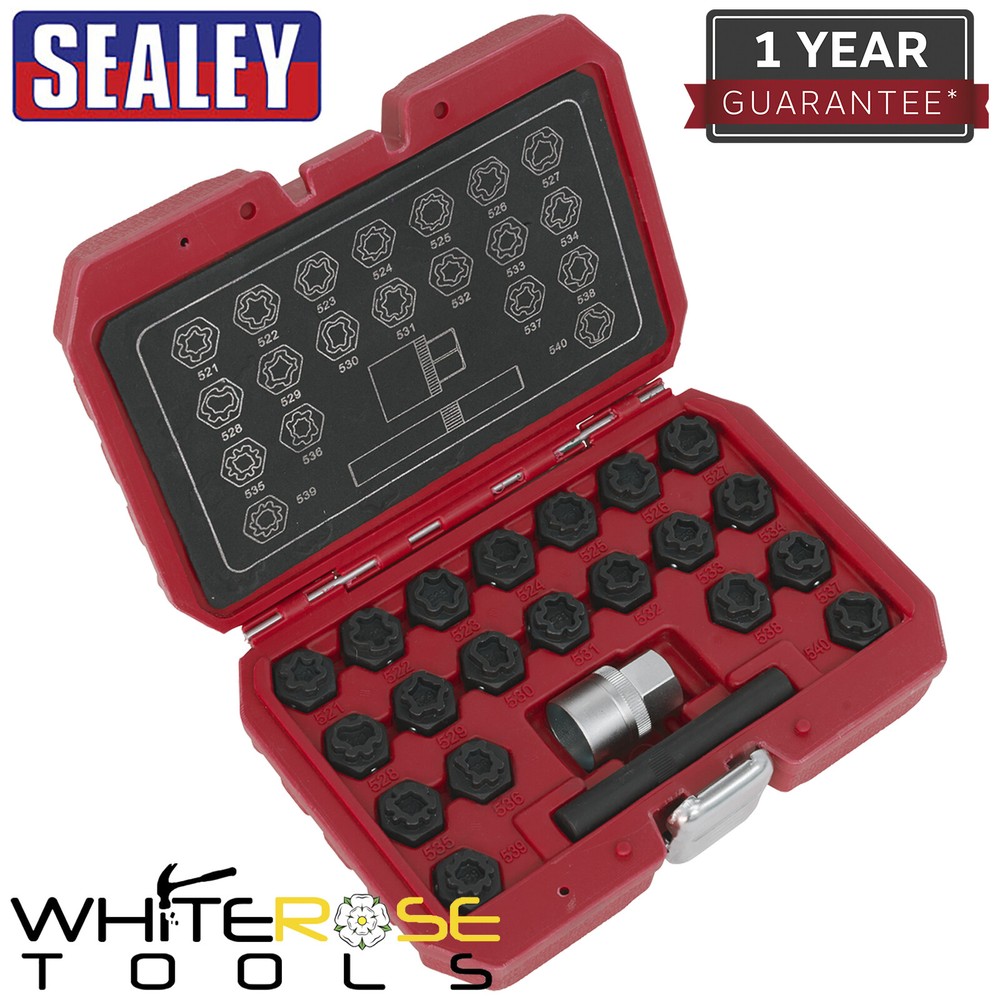 Sealey Locking Wheel Nut Key Set 22pc VAG Garage Storage Case
