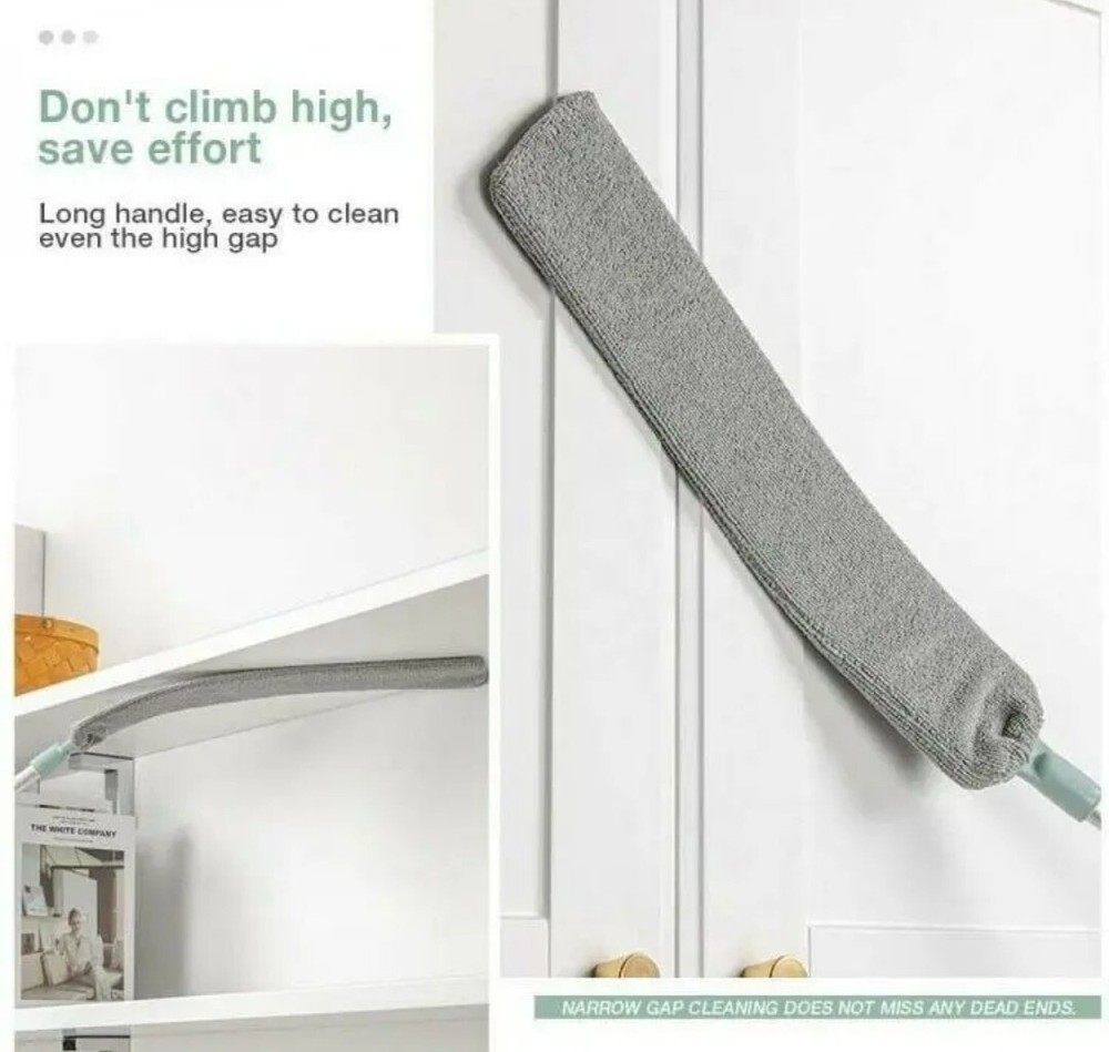 DUST CAPTURE THIN DUSTER BROOM TELESCOPIC HANDLE MOP FOLDING CLOTH