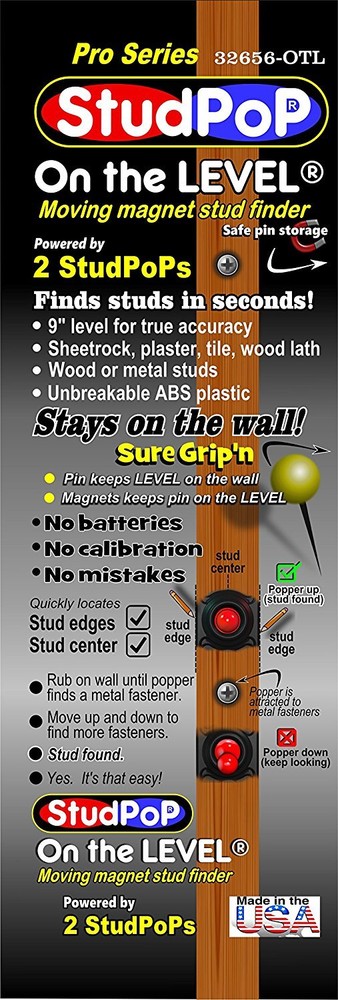 StudPoP On the LEVEL magnetic stud finder (colors may vary)