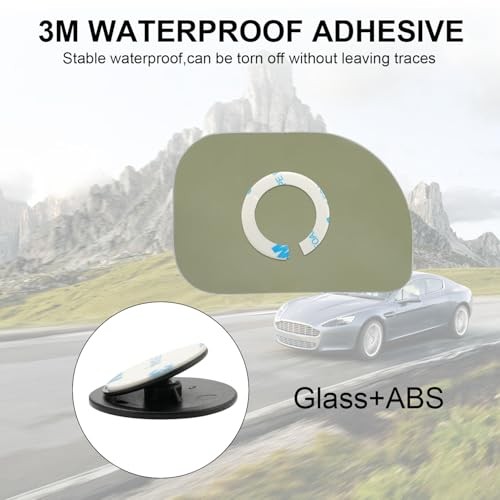 XLarge Blind Spot Mirror, Rounded XLarge Rounded Rectangle with Stick Mount