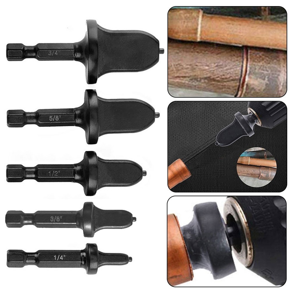 5 Pcs Air-Conditioning Copper Pipe Drill Bit Flaring Set Flaring Swaging Tool