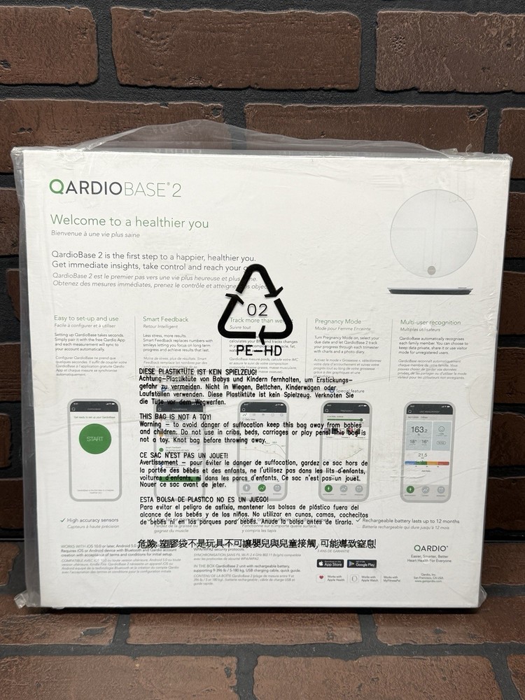 Qardio Base 2 Wireless Smart Scale & Body Analyzer - White READ DESC!!!