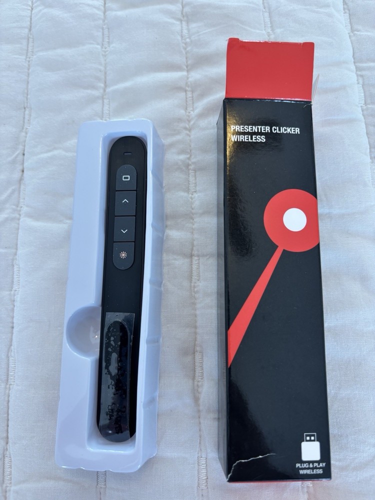 Wireless Presenter Clicker with Black Design