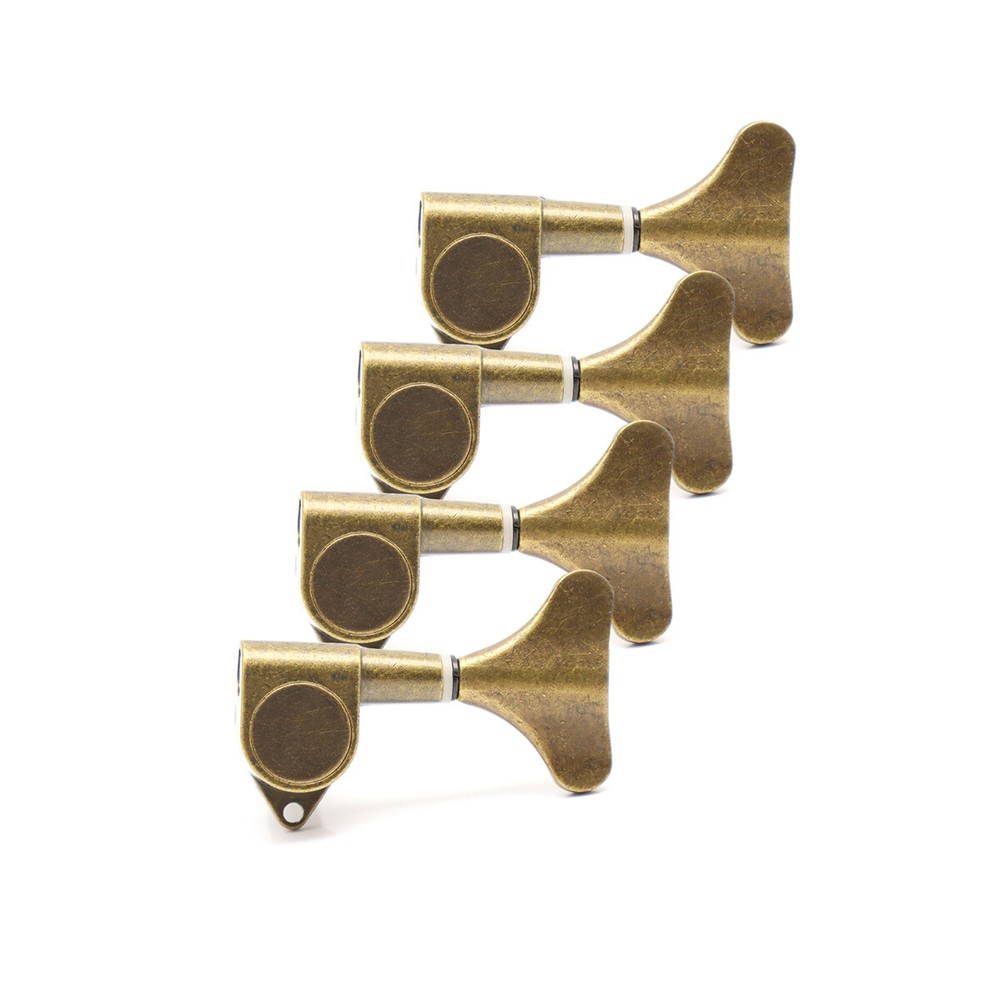 4R Fish Tail 4 Strings Bass Sealed Tuning Peg Tuner Machine Heads Bronze
