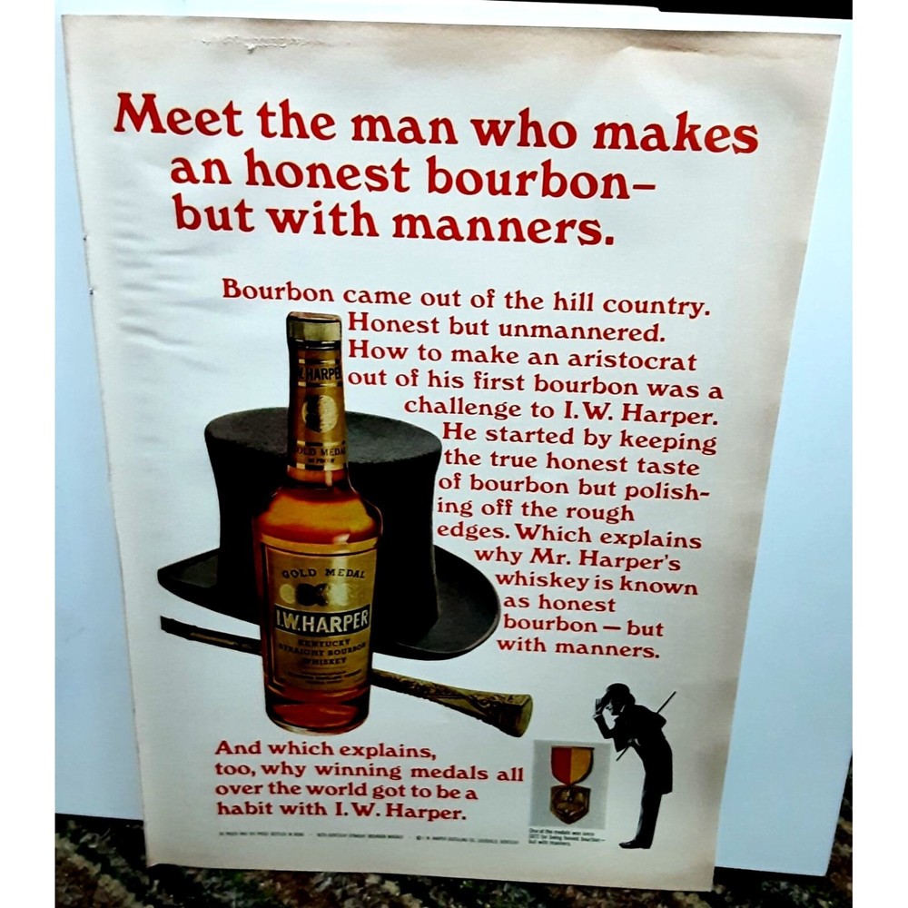 1970 I W Harper Whiskey Original Print Ad Vintage