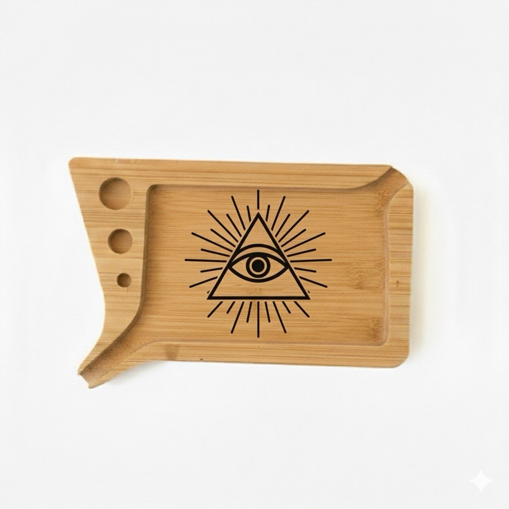 Portable Bamboo Rolling Tray Set w/ Cone Loader Tool Herb Tobacco Storage Kit