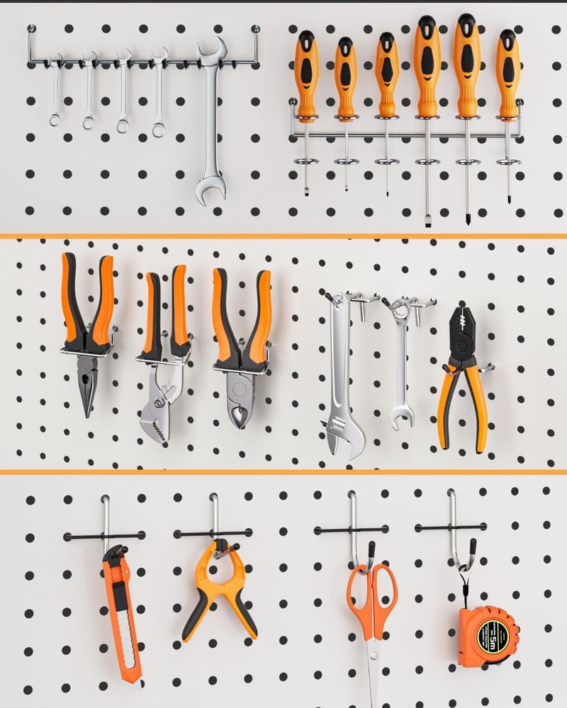INCLY Pegboard Hooks Set for Hanging Tools, 206PCS Heavy Duty Peg Hook Hanger...
