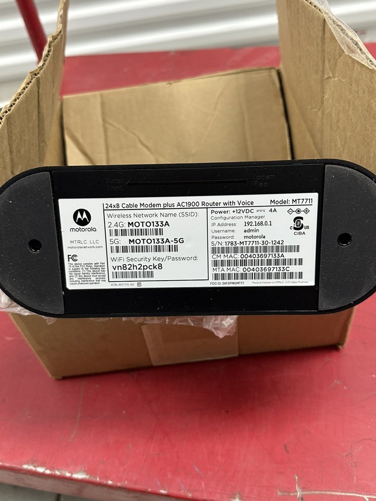 Motorola MT7711 AC1900 Cable Modem + Router
