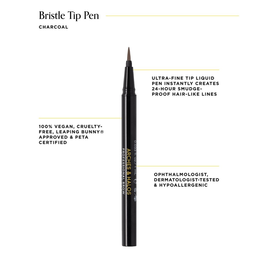 Arches & Halos New Fine Bristle Tip Pen - Charcoal
