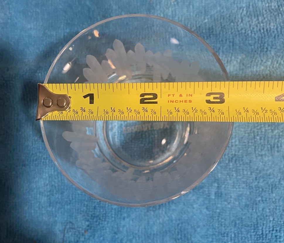 Replacement Absolut Elyx Whiskey, Glass ￼10oz 3.75”Tall, 3”D