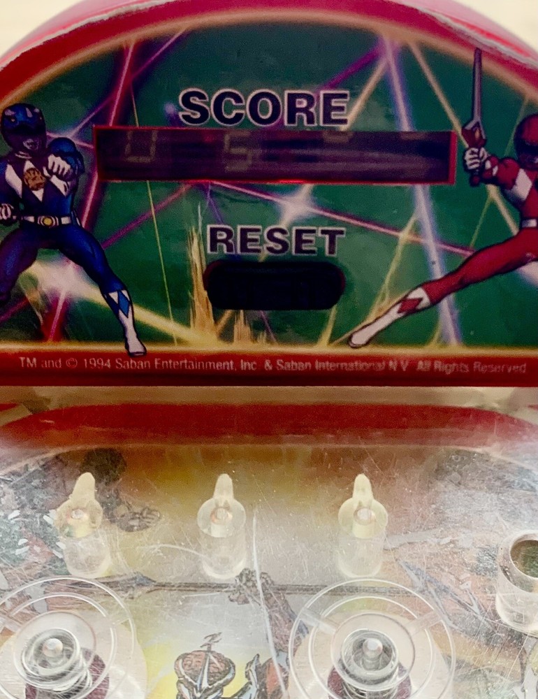Mighty Morphin Power Rangers Pin Ball Machine. Okay Condition