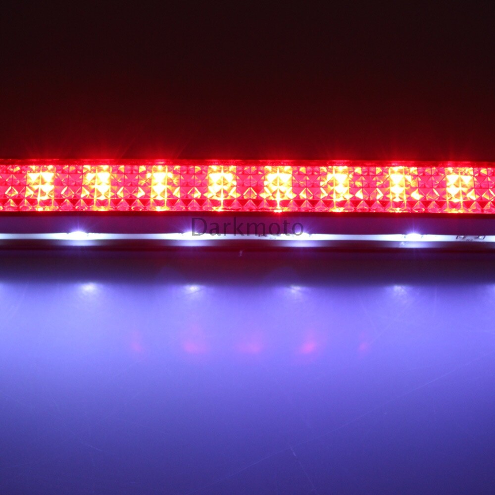 Chrome Motorcycle License Plate Frame LED Light Brake Tail Light Mount Universal