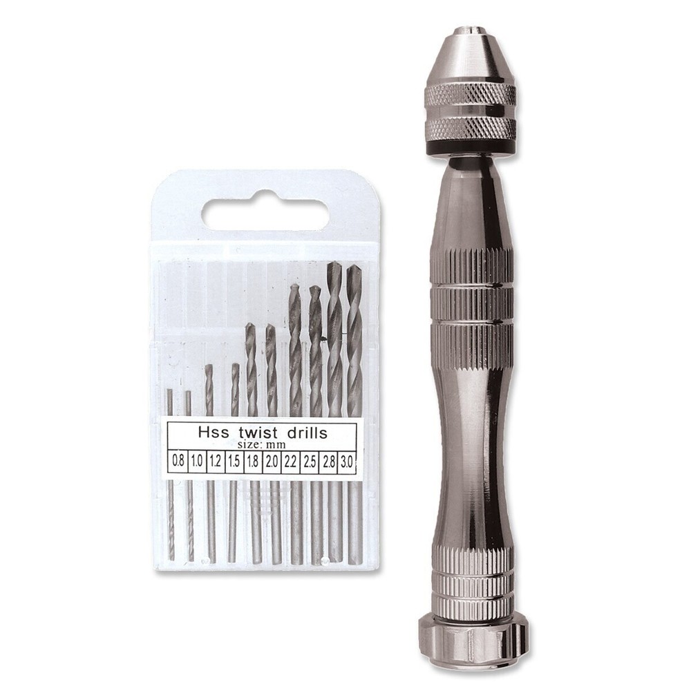 Hand Drill Craft Set plus 10 metric drill bits.