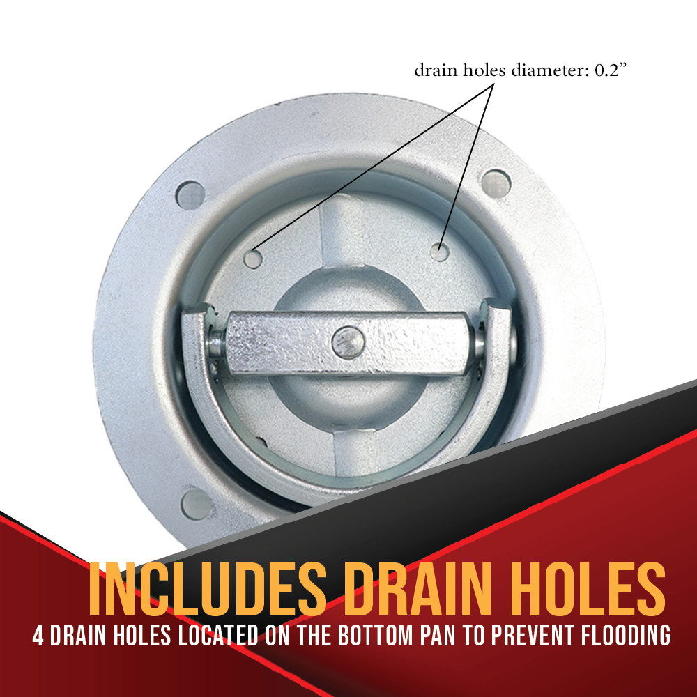 Boxer 4 Pack Recessed D Ring 360 Degree Rotating Pan Fitting Mount