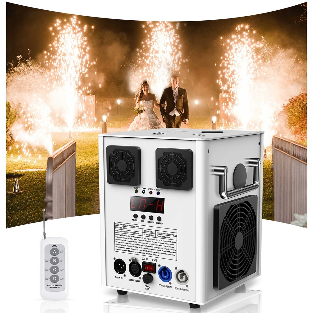 700W Cold Spark Firework Machine Stage Effect Wedding DJ Party DMX w/Flight Case