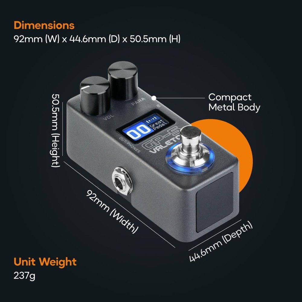 Valeton GP-5: Multi-Effects Processor with IR Loader, Bluetooth & USB Audio