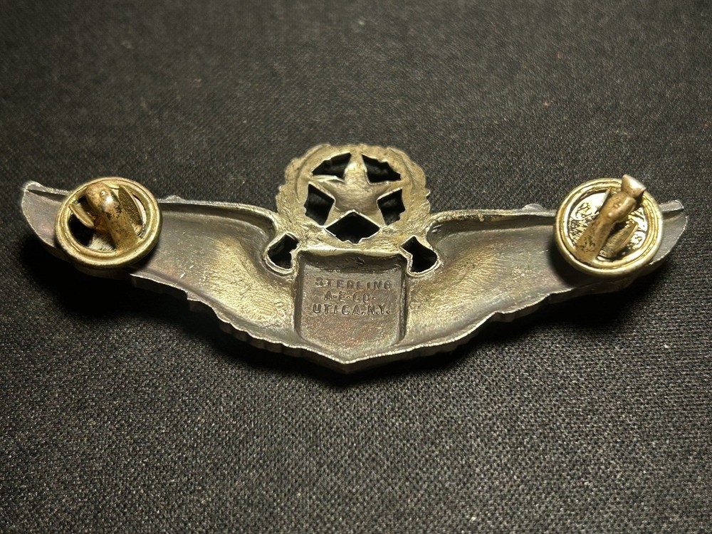 WW2 AAF Command Pilot Wings Sterling AE CO. UTICA NY