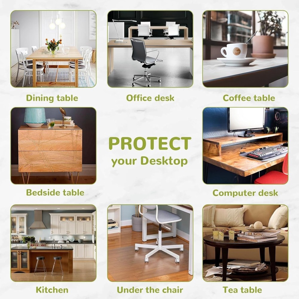 30 x 50 Inch Clear Table Cover Protector, Clear Table Protector for Dining Ro...