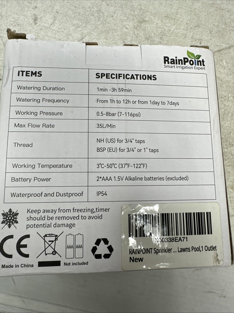 RAINPOINT Sprinkler Timer, Programmable Water Timer for Garden Hose ITV105NH
