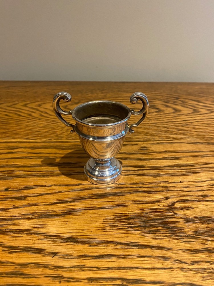 ANTIQUE QUALITY SILVER PLATE MINIATURE TROPHY