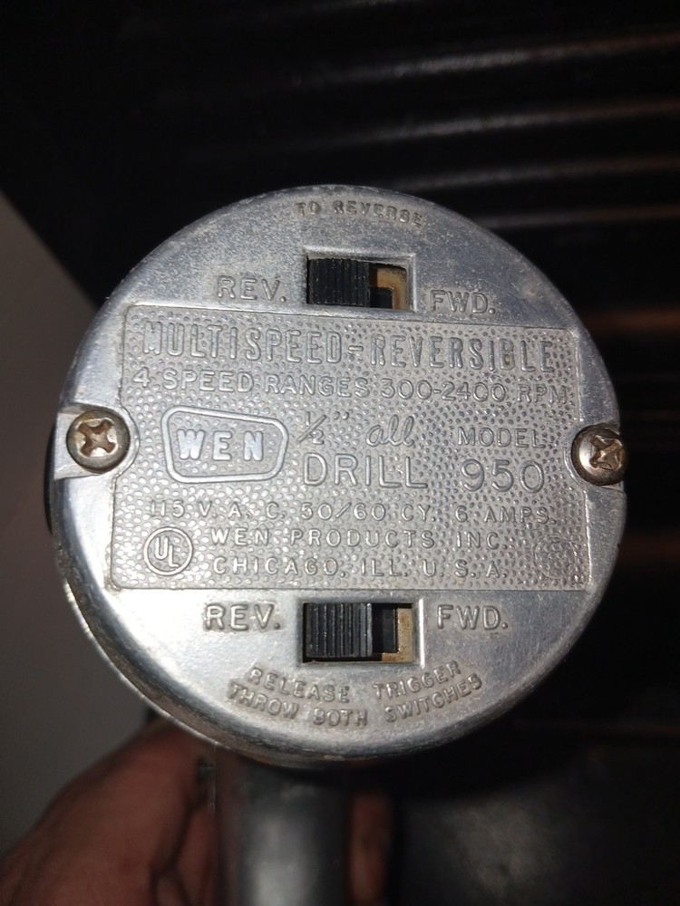Wen Multi Speed Reversible 1/2" Drill #950 W/ Case/Chuck TESTED