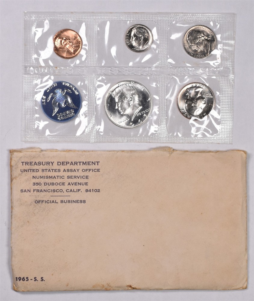 1965 SMS U.S. Mint 5 Coin Set With Envelope