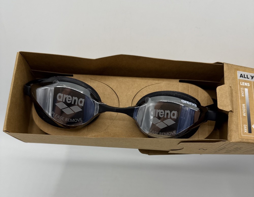 Arena Python Adult Swimming Performance Goggles Mirror Silver/ Black NIB