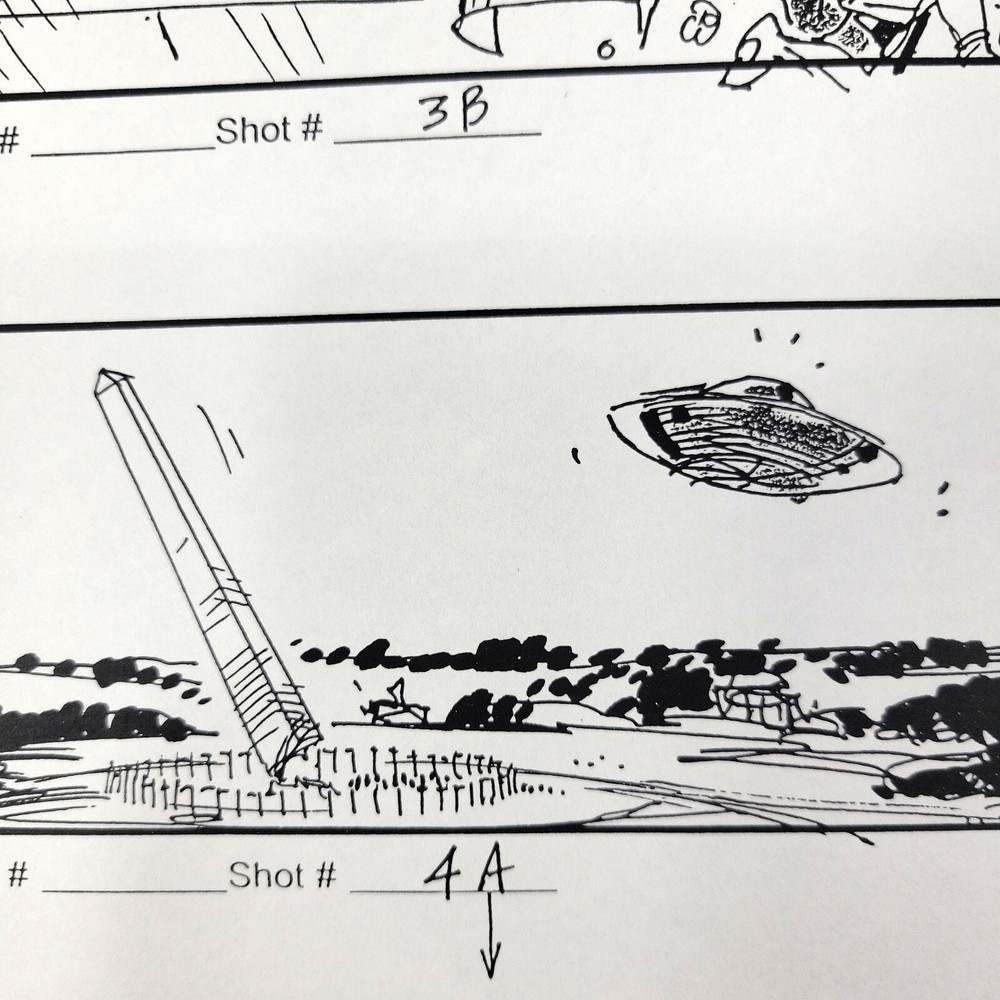 Mars Attacks! (1996) - Production Used Storyboard, Tim Burton, D.C. Attack, COA