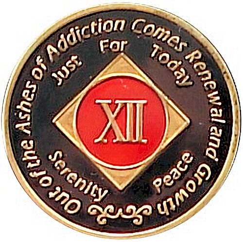12 Year NA Anniversary Medallion - TRINABLK