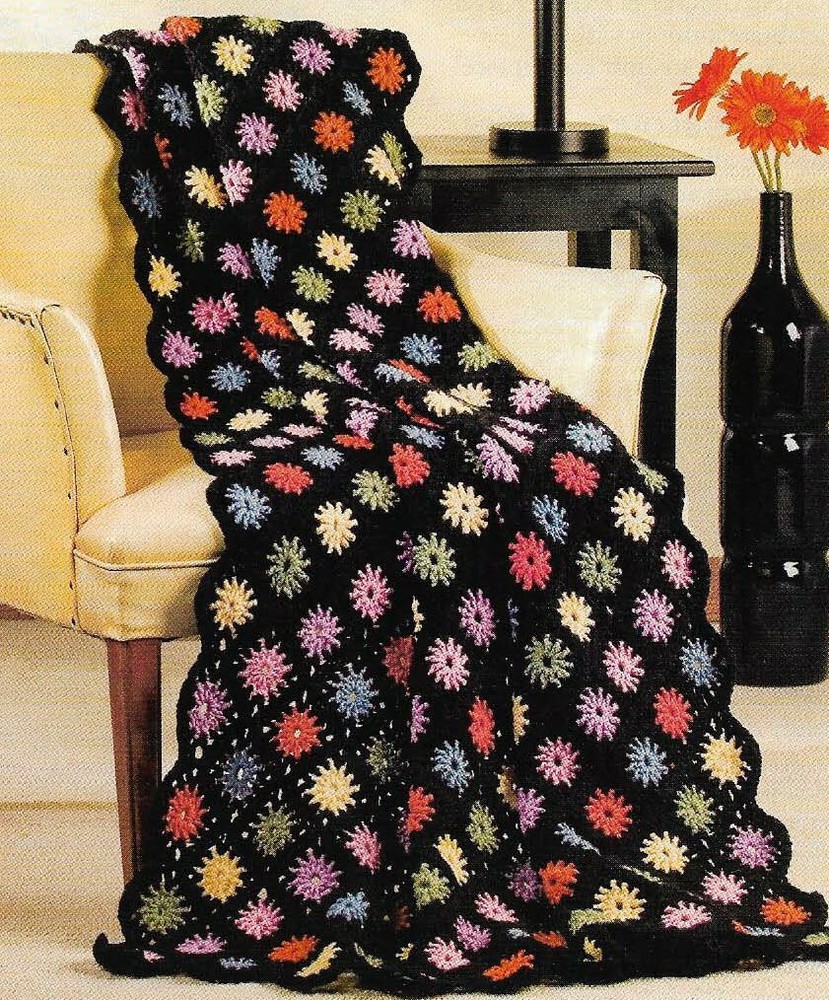 RETRO MODERN AFGHAN HOME DECOR DIGEST SIZE CROCHET PATTERN INSTRUCTIONS