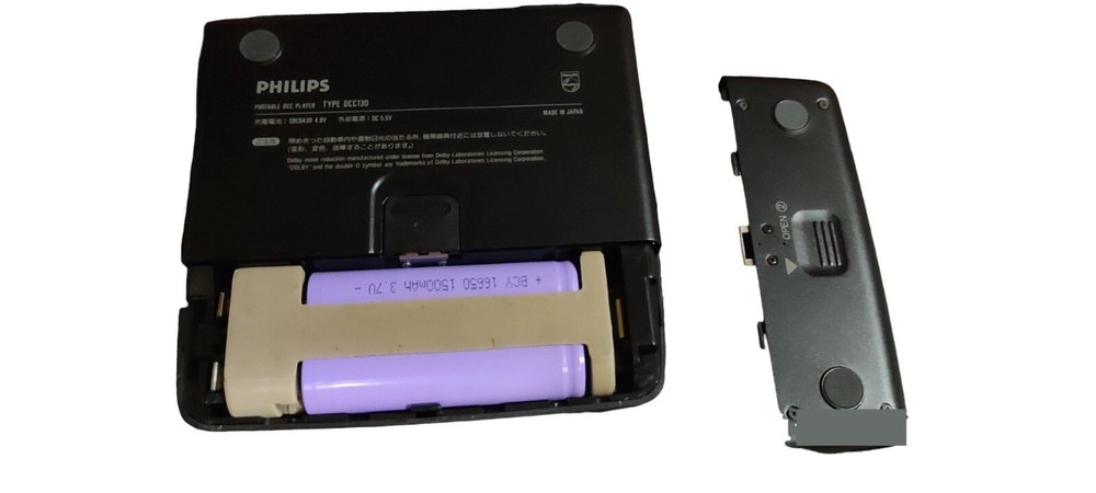 16650 USBC Battery Case Attachment For Philips DCC130 Panasonic RQ-DP7