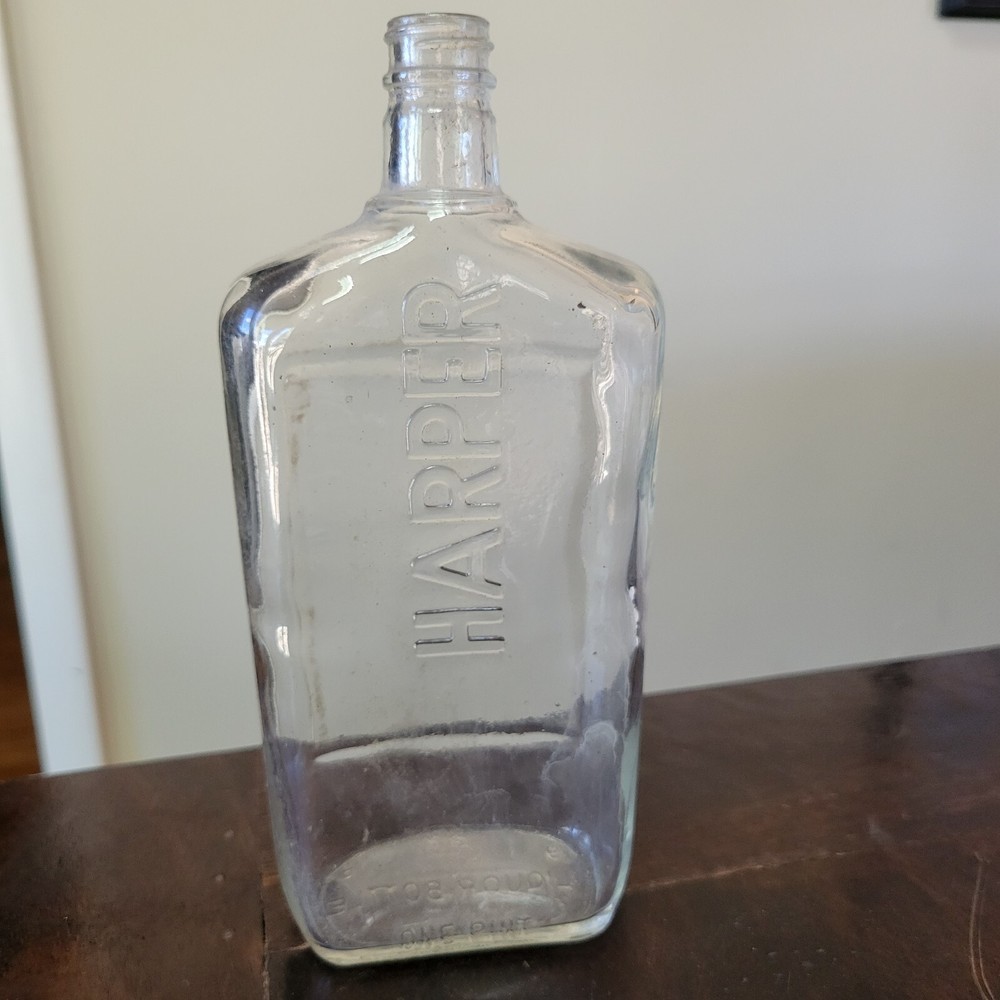Vintage Harper Liquor Bottle 1 Pint Clear