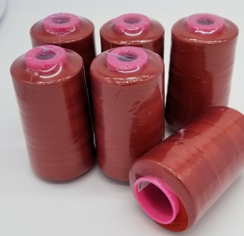 6 BIG SPOOLS RUST 6000 YDS per Spool Serger Sewing Machine Thread Cones T27 S/2