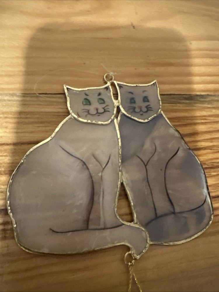 Cat Sun Catcher With Hearts