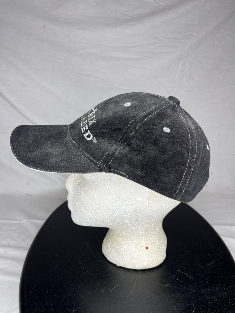The MATRIX Reloaded Black Baseball Cap w White Stitch + Adjustable Strap Used