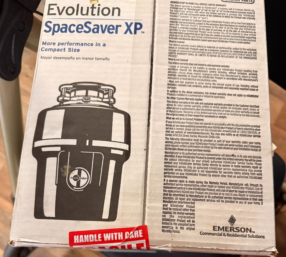 INSINKERATOR Quiet Evolution Space Saver XP 3/4 HP Garbage Disposal NEW SEALED