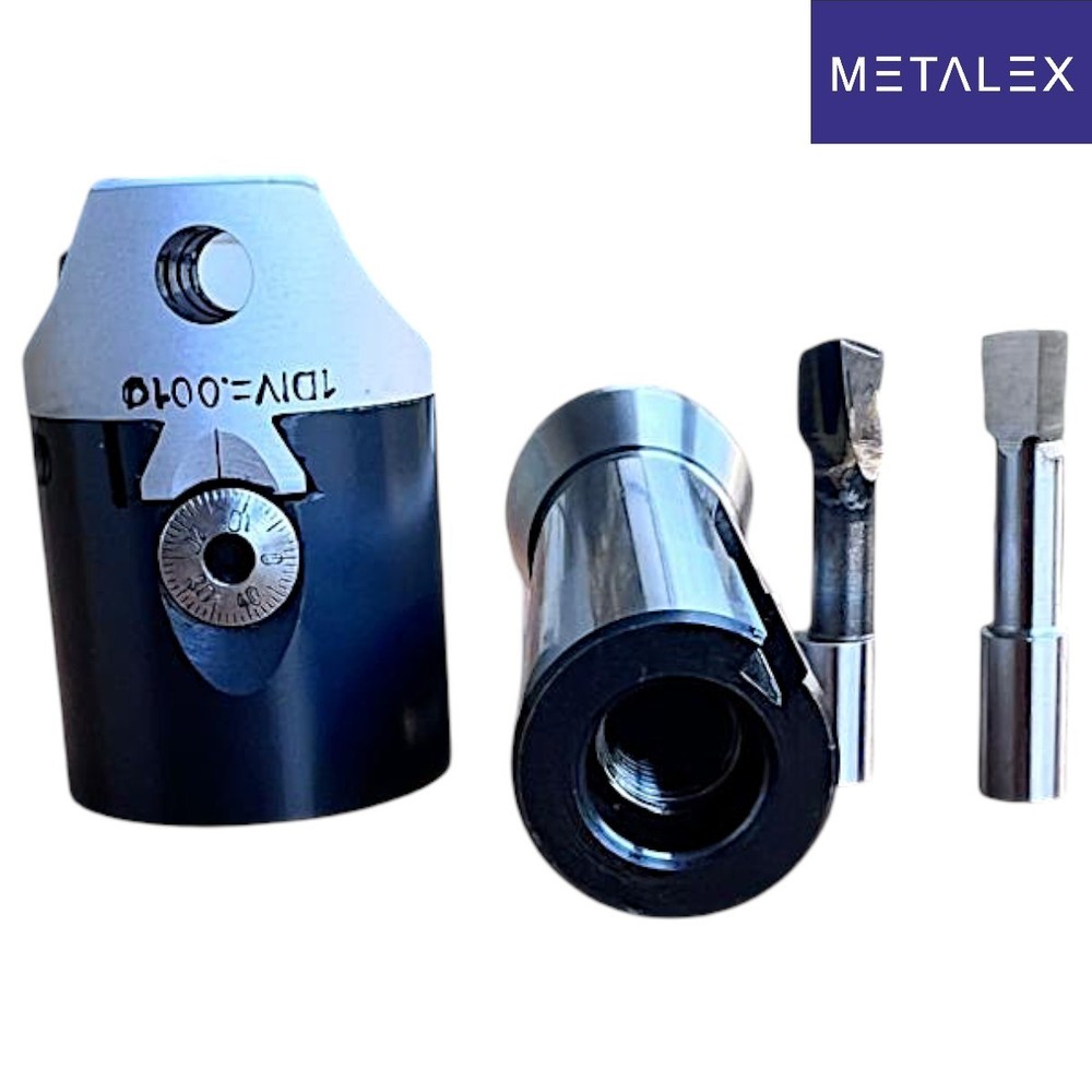 1.5" Adjustable Boring Head 1 Div. = .001 thou + R8 Shank Arbor & HSS Tool Bits