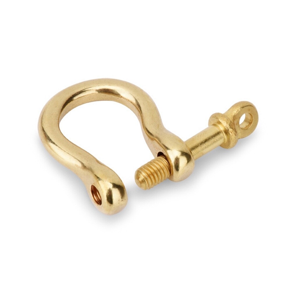 Solid Brass D-bow Staples Shackle Carabiner Screw Removable Anchor Keychain Ring